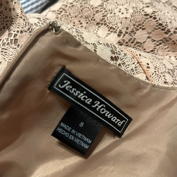 Dusty Peach Lace Dress - Picture 8 of 9